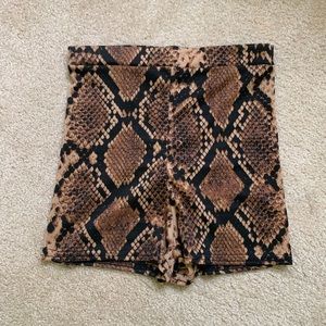 PrettyLittleThing snake print booty shorts